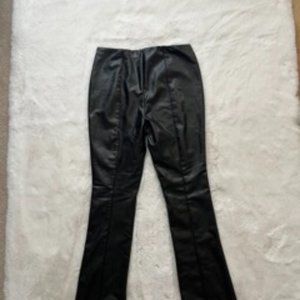 Affirm by Los Angeles Womens Flared Pants Faux Leather Pleated Black Size Large